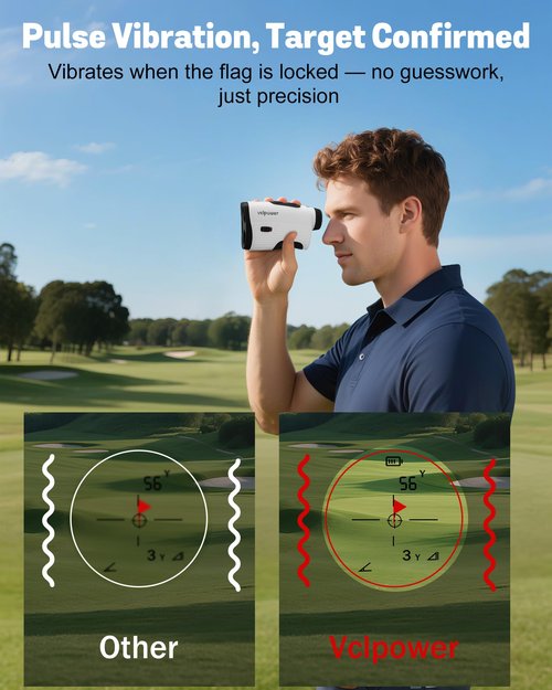 Golf Rangefinder with Slope, 1200 Yards Laser Range Finder for Golf & Hunting, 7X Magnification, Flag Lock Vibration, Rechargeable Battery, Magnetic Strip, Gift for Men