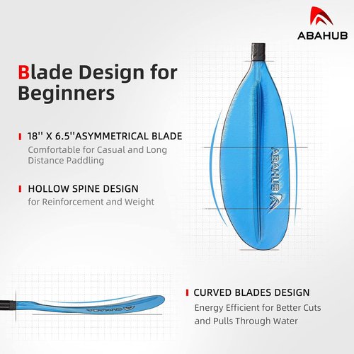 Abahub Carbon Kayak Paddles - 90.5-Inch Lightweight Oars with Free Paddle Leash | Multiple Colors Available