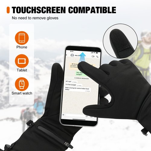 Rlligofe Heated Glove Liners for Men Women Rechargeable Heated Gloves with 3 Heat Settings, Thin Liners for Running Hiking Cycling Skiing Winter Activities