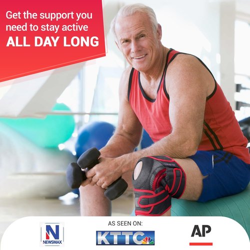 Dr. Brace Elite Knee Brace - Maximum Pain Support with Side Stabilizers & Gel Pads | X-Large, Sunrise