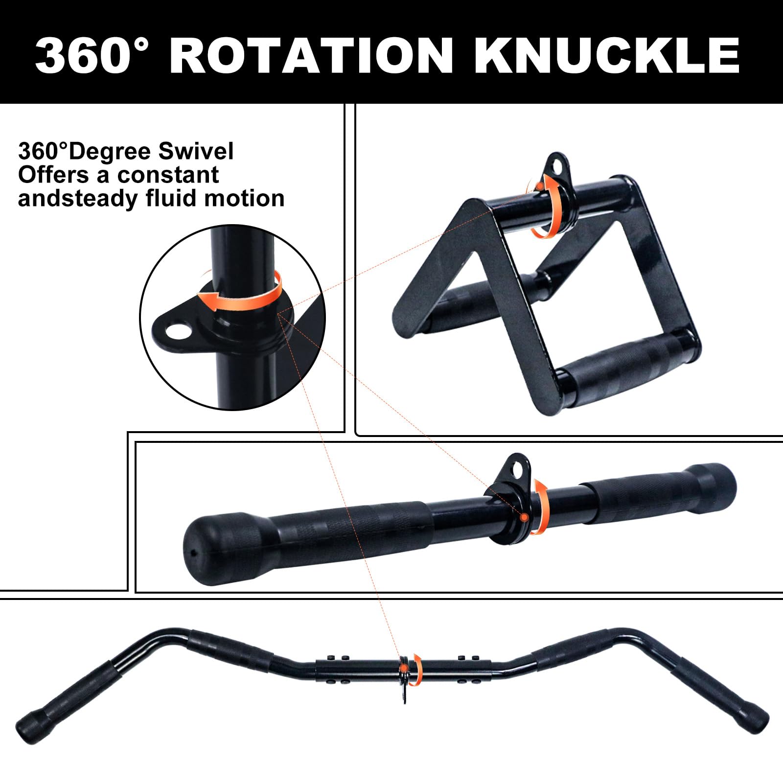 WNOEY LAT Pulldown Attachments, Cable Machine Attachment Gym Accessories, Cable Attachments for Gym, Home Gym Accessories (19PCS)