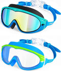 Skiennix Wide View Swimming Goggles - No Leak Design with Anti-Fog & UV Protection | Kids 3-15 Years