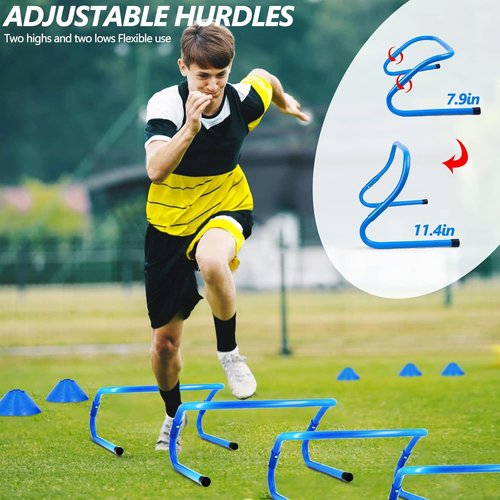 Agility Training Equipment | Skiennix 20FT Agility Ladder Set with Hurdles & Cones for Soccer & Basketball