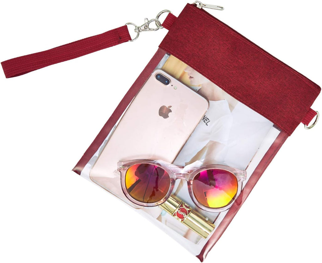 Skiennix Clear Crossbody Bag - Stadium Approved Transparent Tote Purse for Work & Events