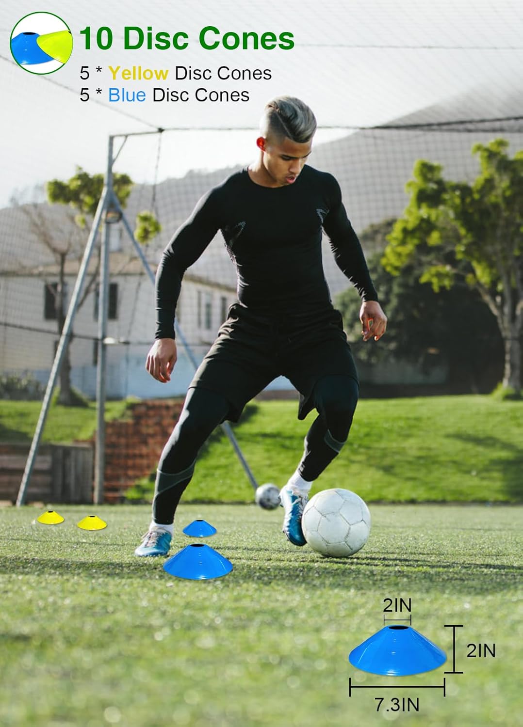 Speed Agility Training Equipment Set - 20ft Agility Ladder, 10 Disc Cones & Resistance Parachute for Football, Soccer, Basketball