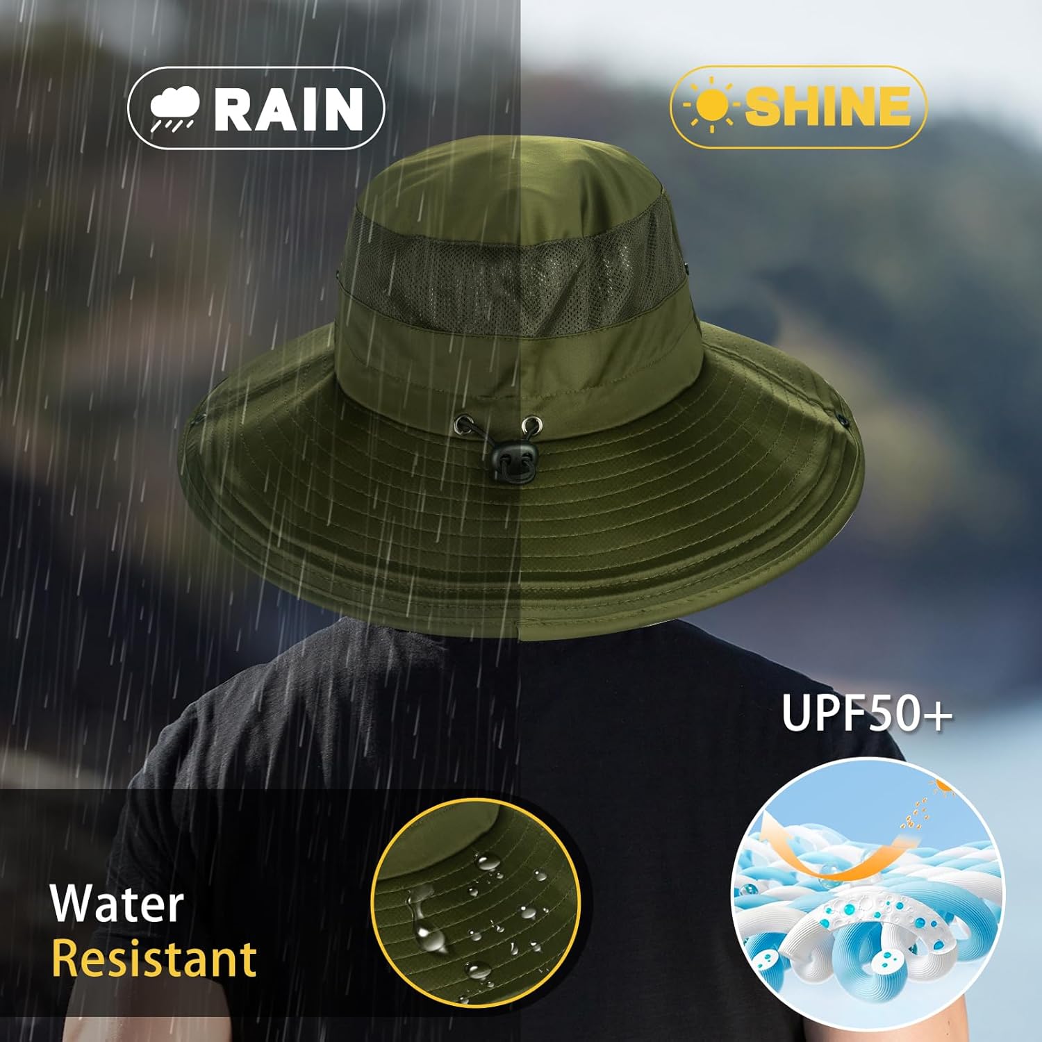 Skiennix Cooling Sun Hat - Wide Brim Bucket Hat for Fishing, Hiking & Beach | Foldable Design