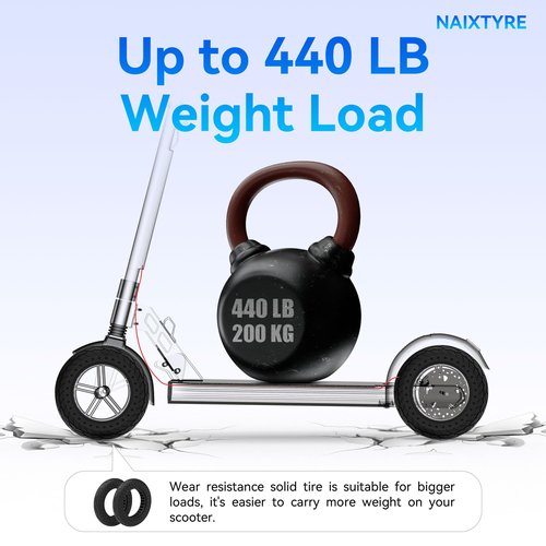 NAIXTYRE 10×2.125 Electric Scooter Replacement Tires,10 Inch Solid Rubber Tires,10x2.125 Solid Electric Scooter Tire for Hiboy S2 Pro Gotrax G4/ Xr /V2 Ninebot F25 /F65（2PCS）