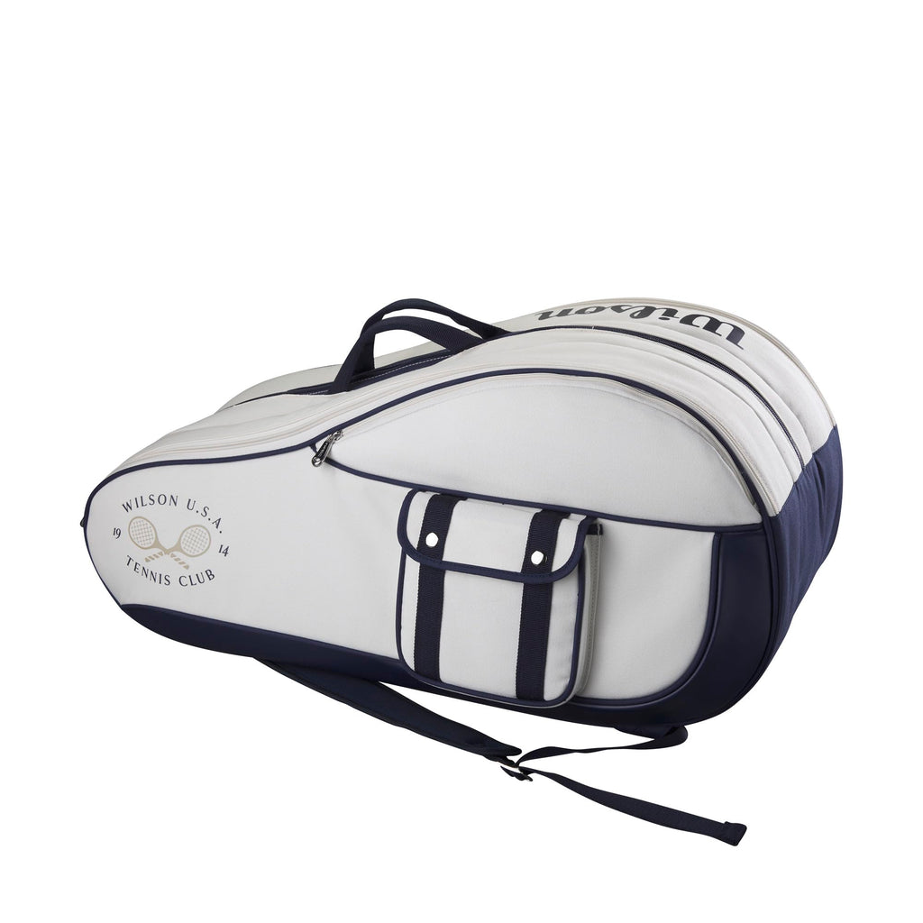 WILSON 1914 Heritage Tennis Racket Bag - Holds up to 12 Rackets, Cream/Dark Navy