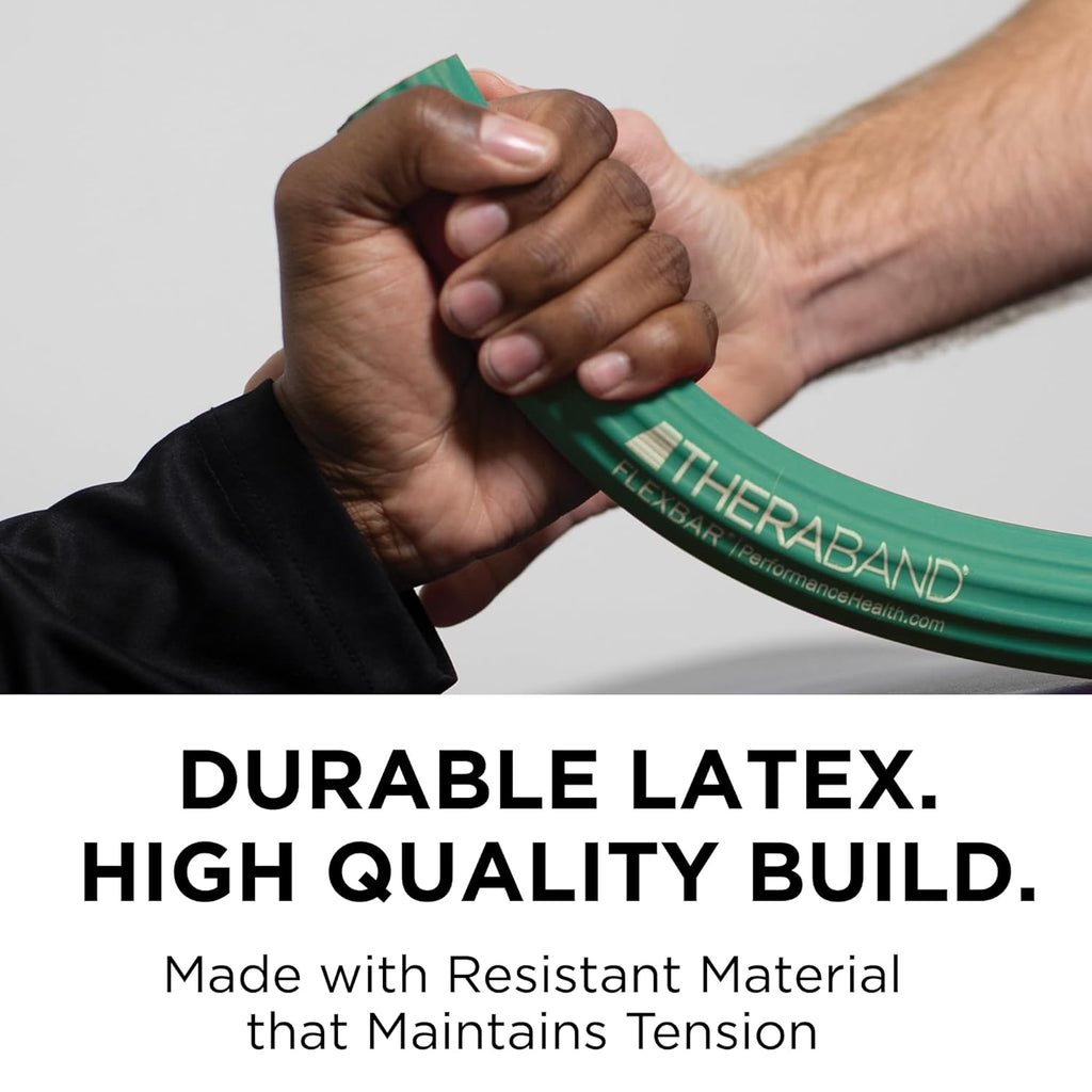 TheraBand FlexBar Resistance Bar - Medium Green Therapy Bar for Wrist & Forearm Exercises