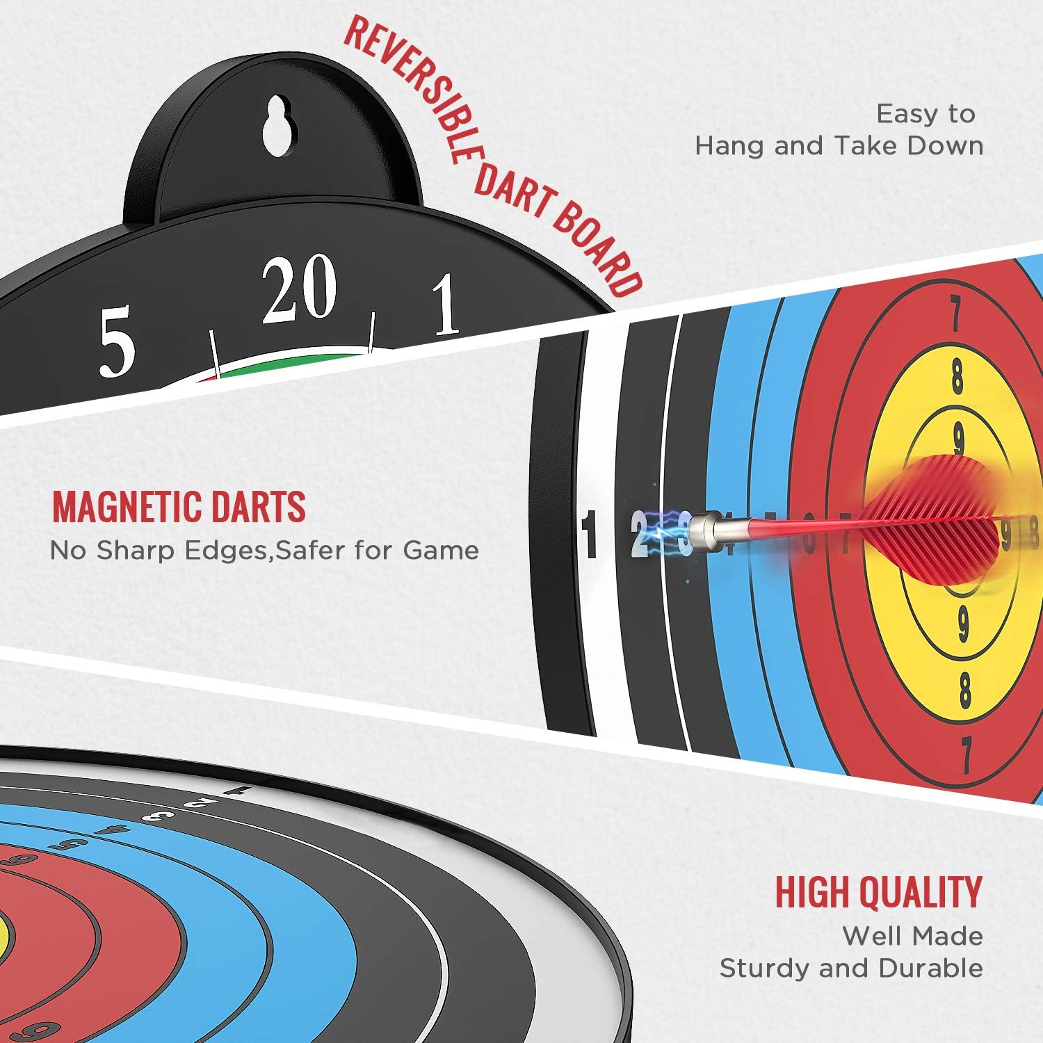 Regine Switzerland Dart Board - 12 Magnetic Darts - Fun Indoor Game for Kids Ages 5-12