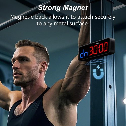 Acedeck Portable Gym Timer Clock - Digital Fitness Timer with Strong Magnet & Remote Control for Home Gym