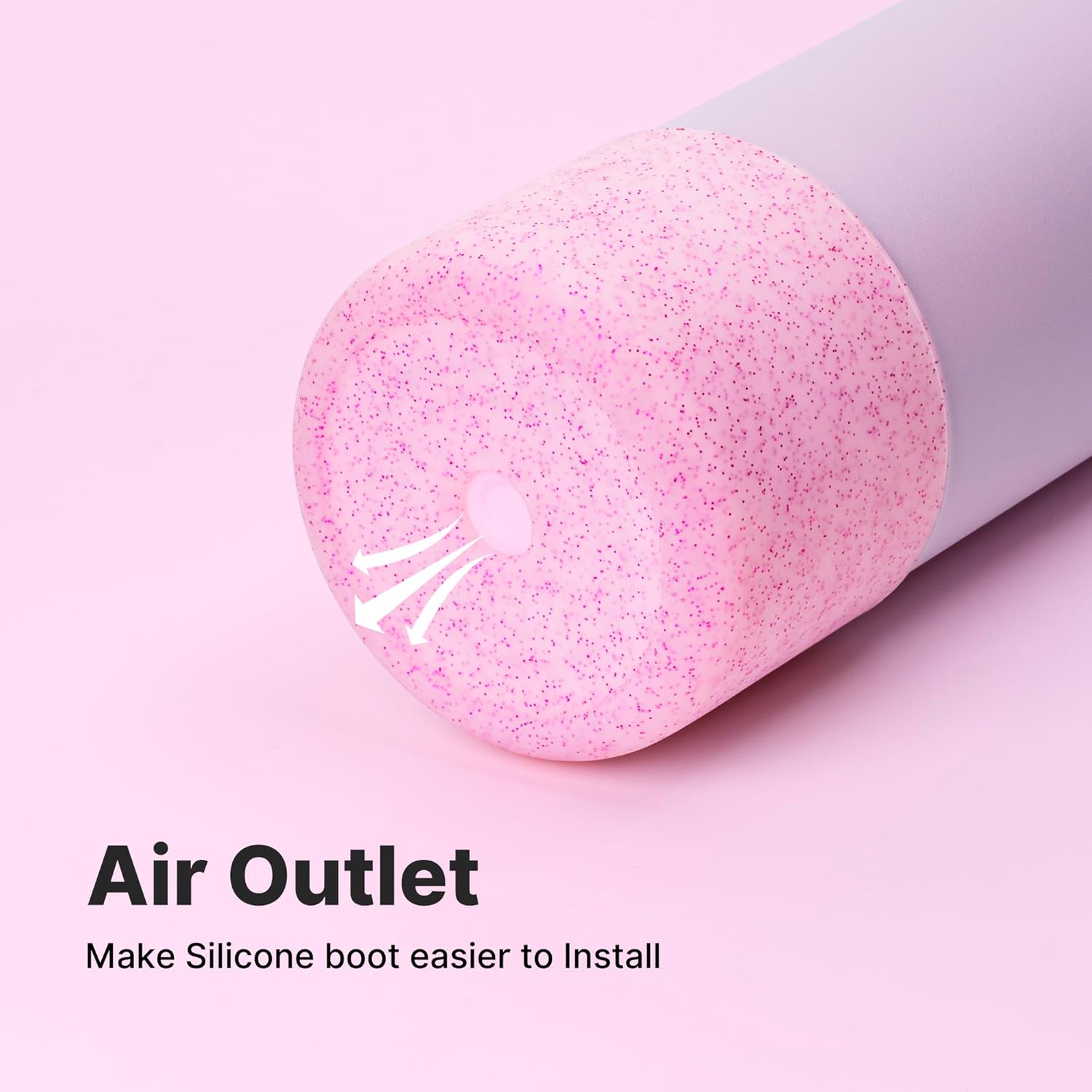 Silicone Water Bottle Boot for Owala 40 oz, Anti-Slip Protective Sleeve for Owala Twist & FreeSip & Flip Stainless Steel Water Bottle, Boot Bottom Base (Glitter Pink)