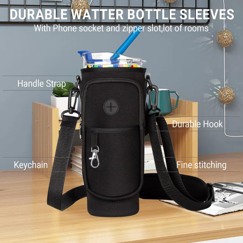 Stanley Water Bottle Holder - Adjustable Carrier Bag with Phone Pocket for 40oz Tumbler