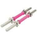 35cm/14.2 Inch Rowland Harbor Pink Threaded Dumbbell Durable Rubber Handles/Adjustable Dumbbell Bar Handles - Fit 1 inch Standard Weight Plate - Weightlifting Accessories - Sold in Pair
