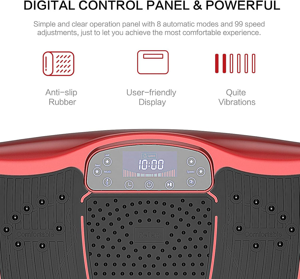 Skiennix Vibration Plate Exercise Machine - Whole Body Workout Platform for Home Fitness | 99 Levels + Loop Bands + Remote