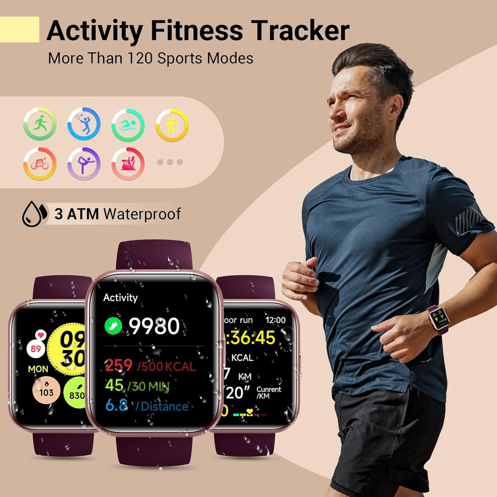 Skiennix Smartwatch for Women - 1.8'' Fitness Tracker with Alexa, Heart Rate Monitor & 120 Sports Modes