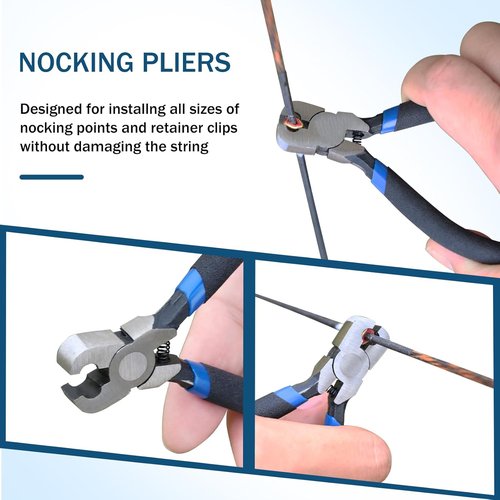 Archery Bow String Nocking Points Set - Includes T-Shaped Ruler & 6 Bowstring Sets for Recurve & Compound Bows