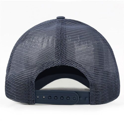 Fishing Gifts for Men Fishing Hat Embroidered Bass Fish Patch, Cotton, Blue, Trucker Hat