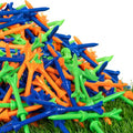 LZFAN Golf Tees 3 1/4 Inch, Plastic Golf Tees 4 Prongs Stability Tees, Unbreakable Long Golf Tees Reduce Friction & Side Spin Colored (100PCS)