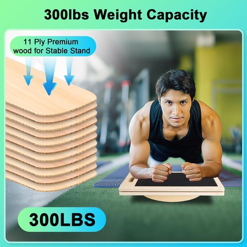 3 in 1 Slant Board for Calf Stretching,Anti Slip Squats Wedge Balance Board for Physical Therapy,Calf Stretcher for Core Strength Wood Rocker Board