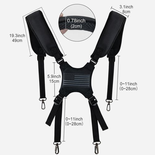 LZFAN Golf Bag Straps,Universal Replacement Double Shoulder Shoulder Straps,PU Leather Golf Bag Carry Strap (Double Shoulder Straps(Sailcloth))