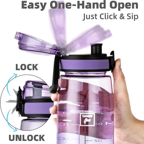 Fanhaw 32 oz Tritan Water Bottle - Clear, BPA-Free, Lightweight & Leak-Proof | Ideal for Gym & Travel