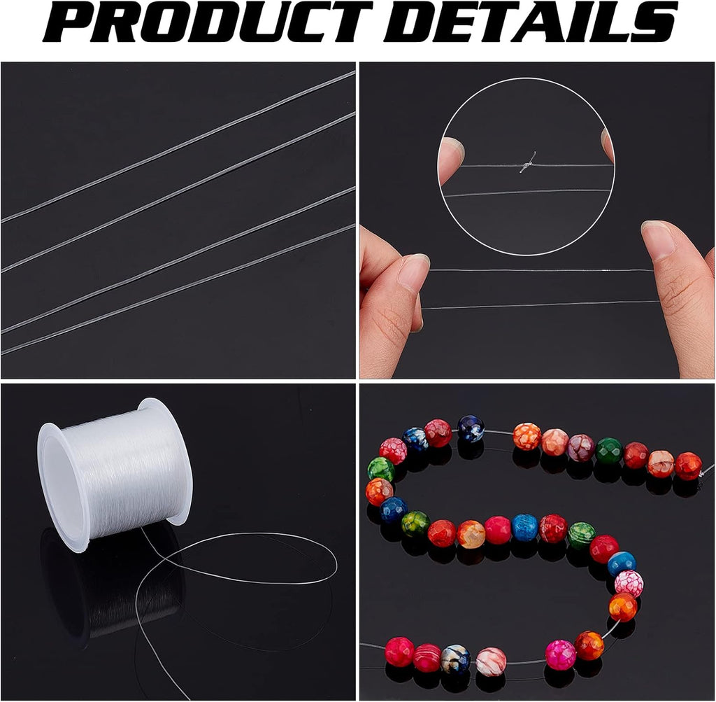 PH PandaHall Clear Fishing Line - 0.25mm Invisible Nylon Thread for Jewelry Making | 109 Yards (328ft)