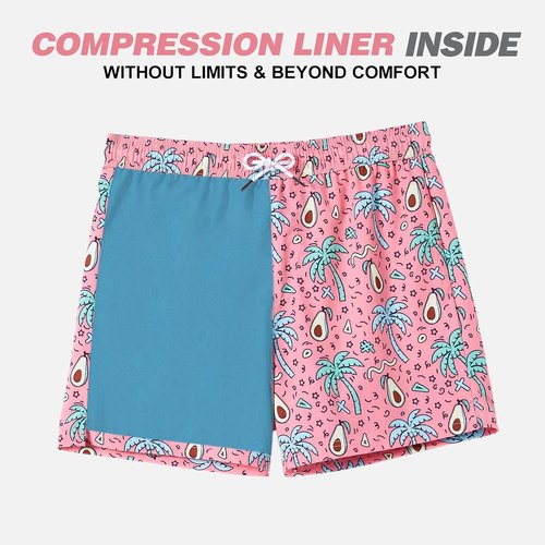 BRISIRA Men's Swim Trunks - Quick-Dry Bathing Suit with Compression Liner & Zipper Pocket | 5-Inch Inseam