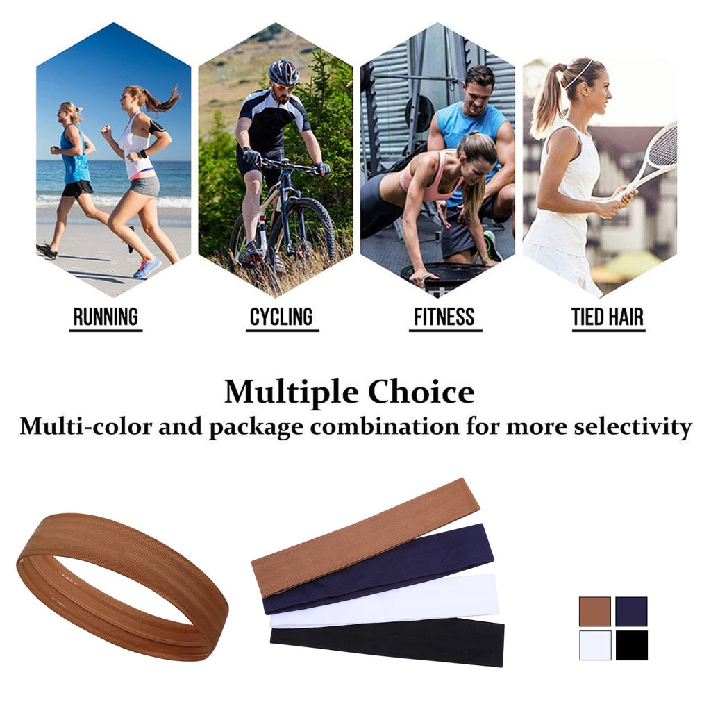Workout Headbands for Women Men,5PCS Non Slip Sport Headbands Moisture Wicking,Stretchy Athletic Headband Breathalbe Sports Hairbands for Fitness Exercise Gym Training