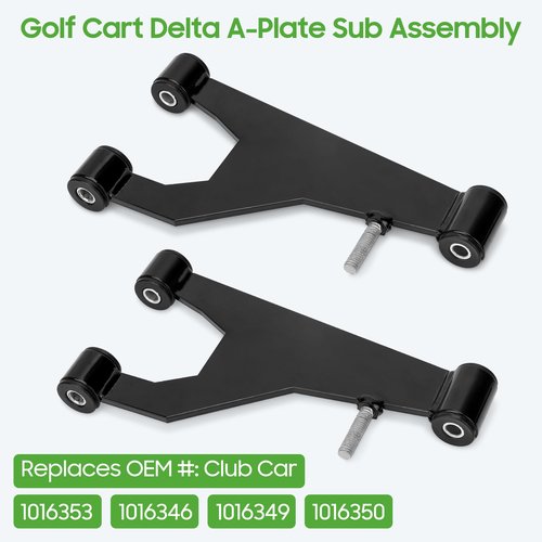 10L0L Golf Cart Delta A-Plate Sub Assembly and Screws Nuts Fits Club Car DS Gas & Electric Carts 1993-Up A-arm Control Arm Front Suspension and Bushing Kit 1016353 1016387 0002402 0008754 Pack of 2