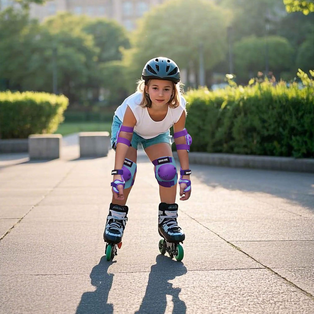 Skiennix Kids Protective Gear Set - Knee Pads, Elbow Pads & Wrist Guards | For Ages 3-15, Ideal for Roller Skating & Cycling