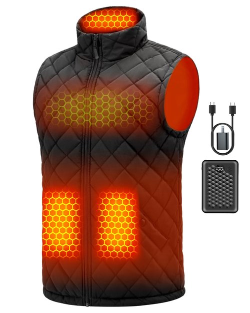 Men Puffer Heated Vest Battery Pack Included Rechargeable Electric Jacket Happy Birthday Gifts for Adult Men Guy Women Who Have Everything Want Nothing Dad Guys People Christmas Cool Special Present