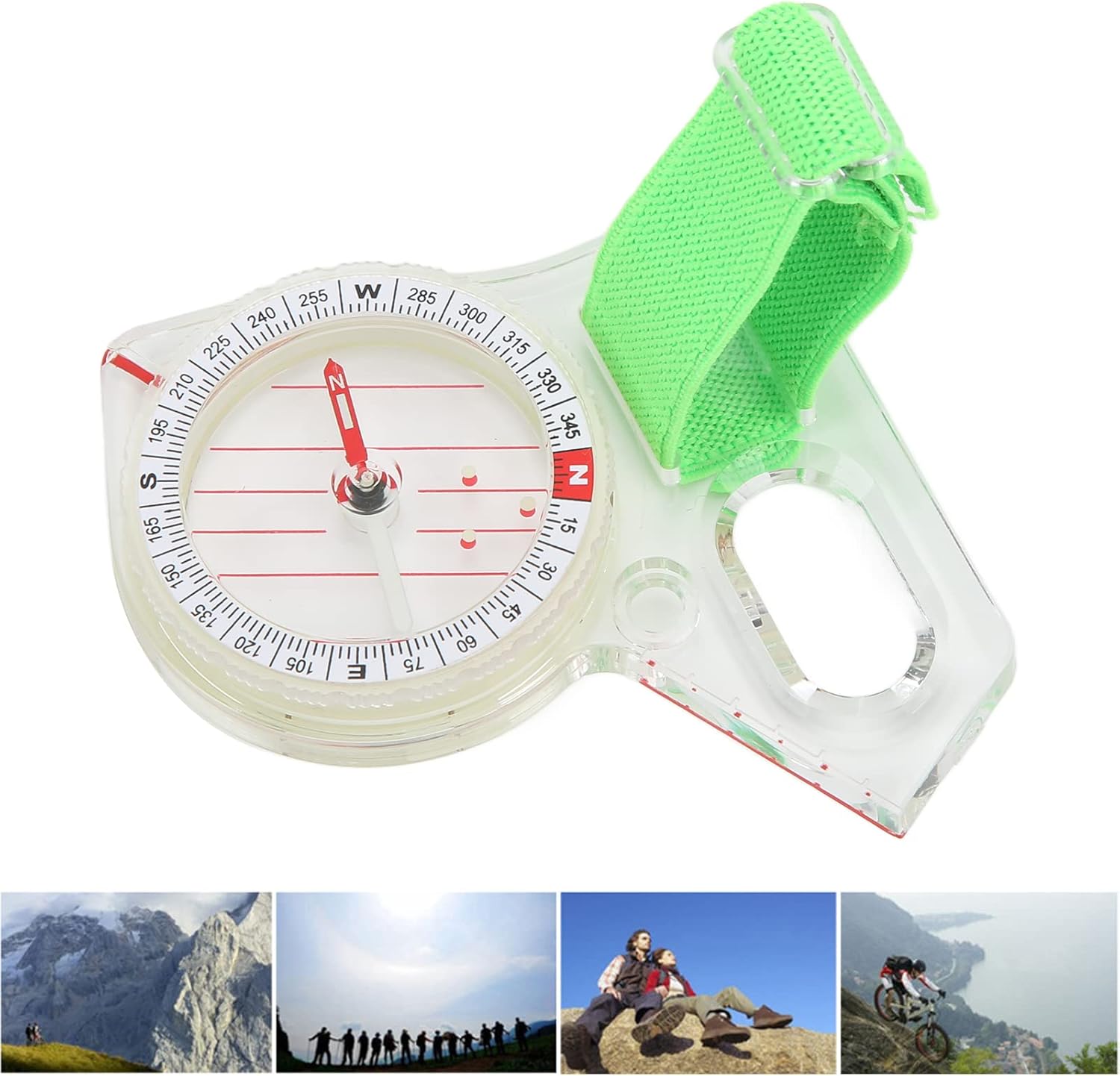 Orienteering Compass - Portable ABS Thumb Compass with Luminous Point for Outdoor Navigation