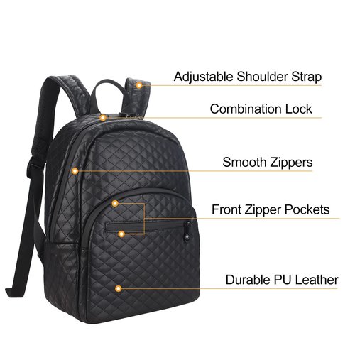 FIREDOG Smell Proof Backpacks with Lock, Smell Proof Bookbag Bag for Men Women Travel (Black)