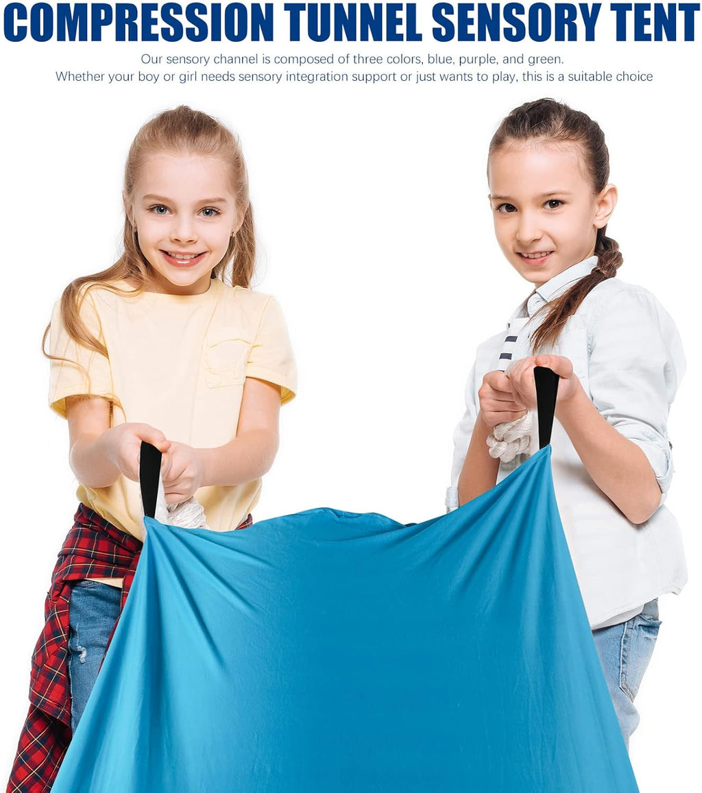 Shappy 12 Ft Sensory Tunnel - Calm Compression Tube Play Tunnel for Kids | Purple, Green, Blue