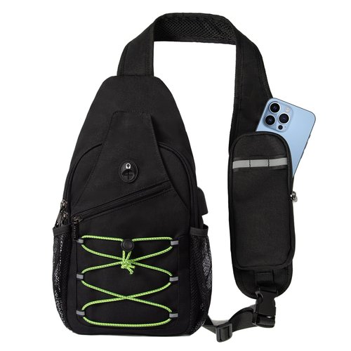 OSOCE S Size Sling Bag Fits 9.7in iPad, Anti-Theft Crossbody Chest Bag for Men & Women, Water Resistant with RFID Pocket