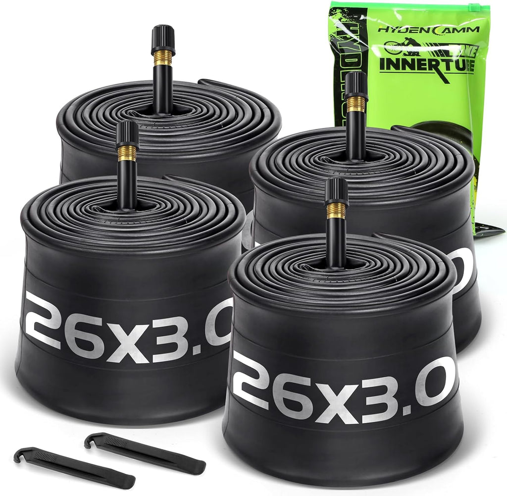 Skiennix Fat Tire Bike Inner Tubes - 20/26" x 3.0/3.5 with 32mm AV Schrader Valve & Tire Levers