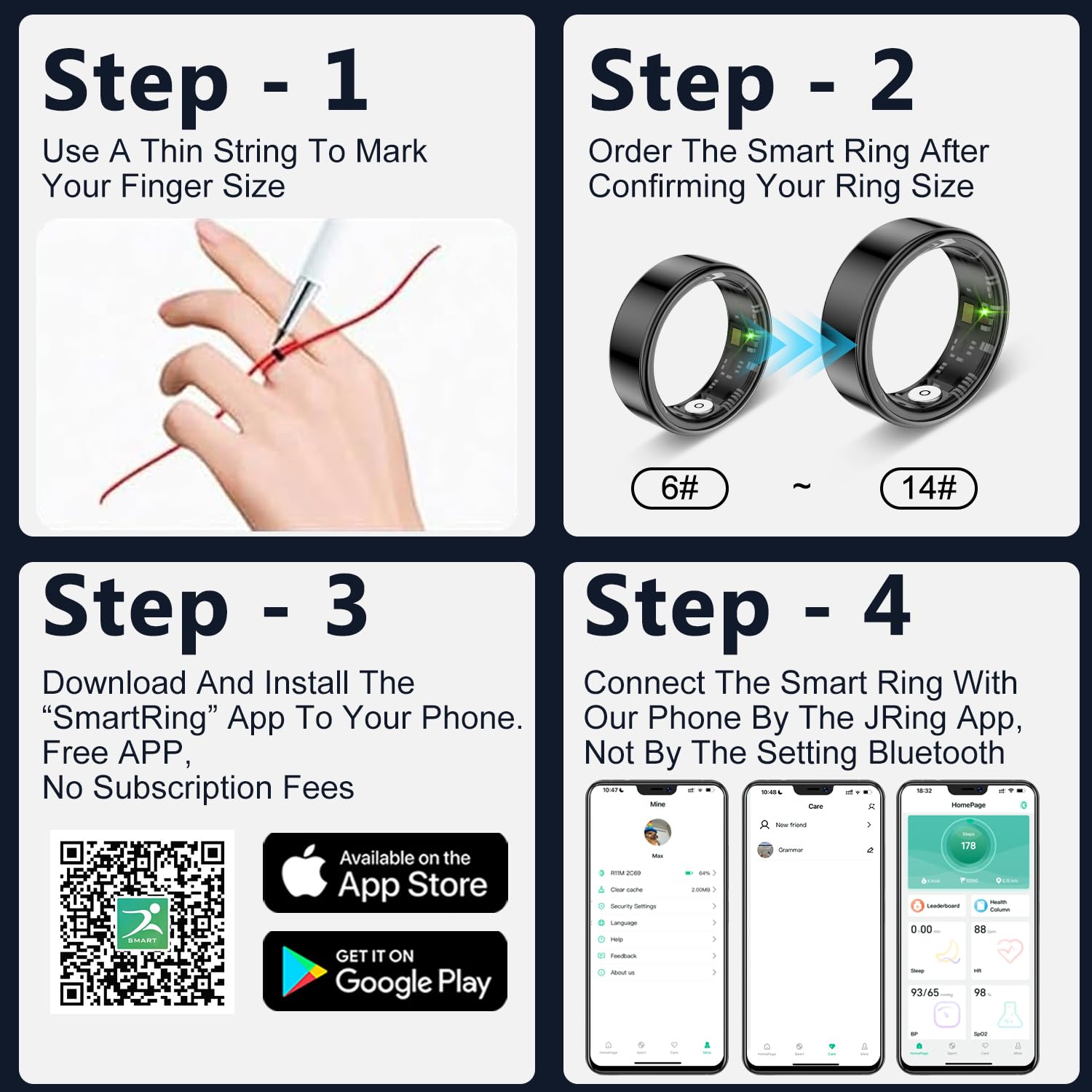 Smart Ring for Women Men Health Tracker - IP68 Waterproof Fitness Ring with Sleep Tracker/Heart Rate/Blood Pressure/Blood Oxygen/Step Counting/Calories for iOS & Android,No Subscription Fee,Silver #9