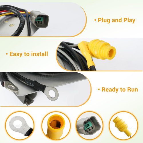 CLUBRALLY Golf Cart On Board Computer OBC with Square 6-Pin Plug Fits for Club Car DS Electric 48V Regen II IQ, OEM# 101909902, AM1229201, 102852001, 103359401, 103403101