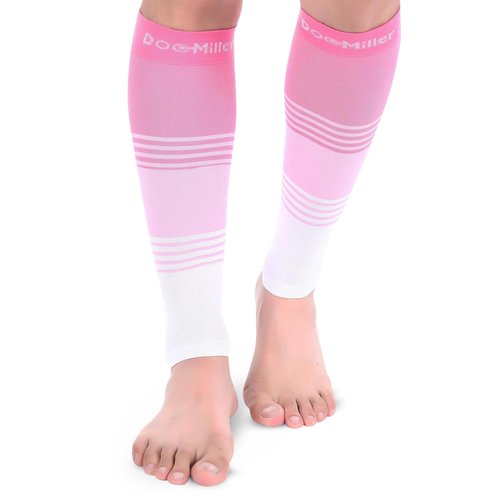 Doc Miller Calf Compression Sleeve for Men & Women – 20–30 mmHg Graduated Compression, Footless Compression Socks Alternative for Running, Shin Splints, Swelling, Varicose Veins –Calf Support, 1 Pair