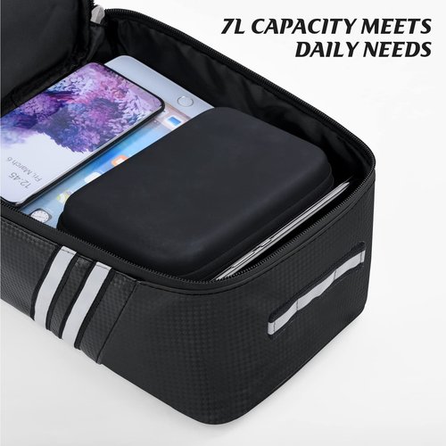 WOHEER Bike Reflective Trunk Bags Waterproof Rear Rack Bag for Bicycle, 7L Capacity Insulated Storage Pannier Bag Bike Cargo Bag With Reflective Strips for Outdoor Travel Camping Picnic Commuter
