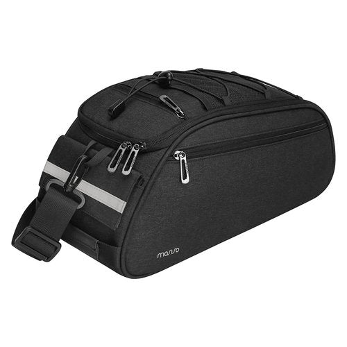 MOSISO Bike Rack Bag, Waterproof Bicycle Trunk Pannier Rear Seat Pouch Cycling Bike Carrier Backseat Storage Luggage Saddle Shoulder Bag, Black