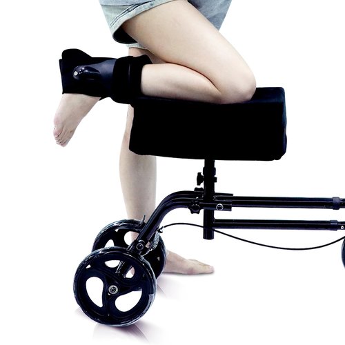 LaitoFame Knee Scooter Pad Cover with Removable Soft Velvet and 2inch Highly Elastic Comfort Memory Foam, Knee Walker Cushion for Foot Surgery and Walker Accessory for Knee Roller - Universal Fit