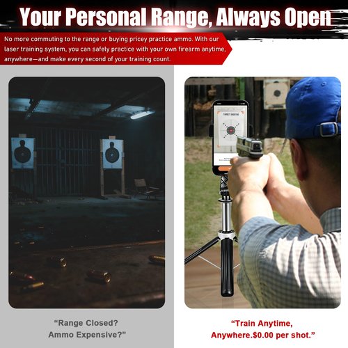 JKLESA Dry Fire Laser Training System, Laser Shooting Training, Compatible with 9mm/.38SPL Caliber, for Shooting Training Practice, Free App, Includes Laser Training Cartridge & Dozens of Drills
