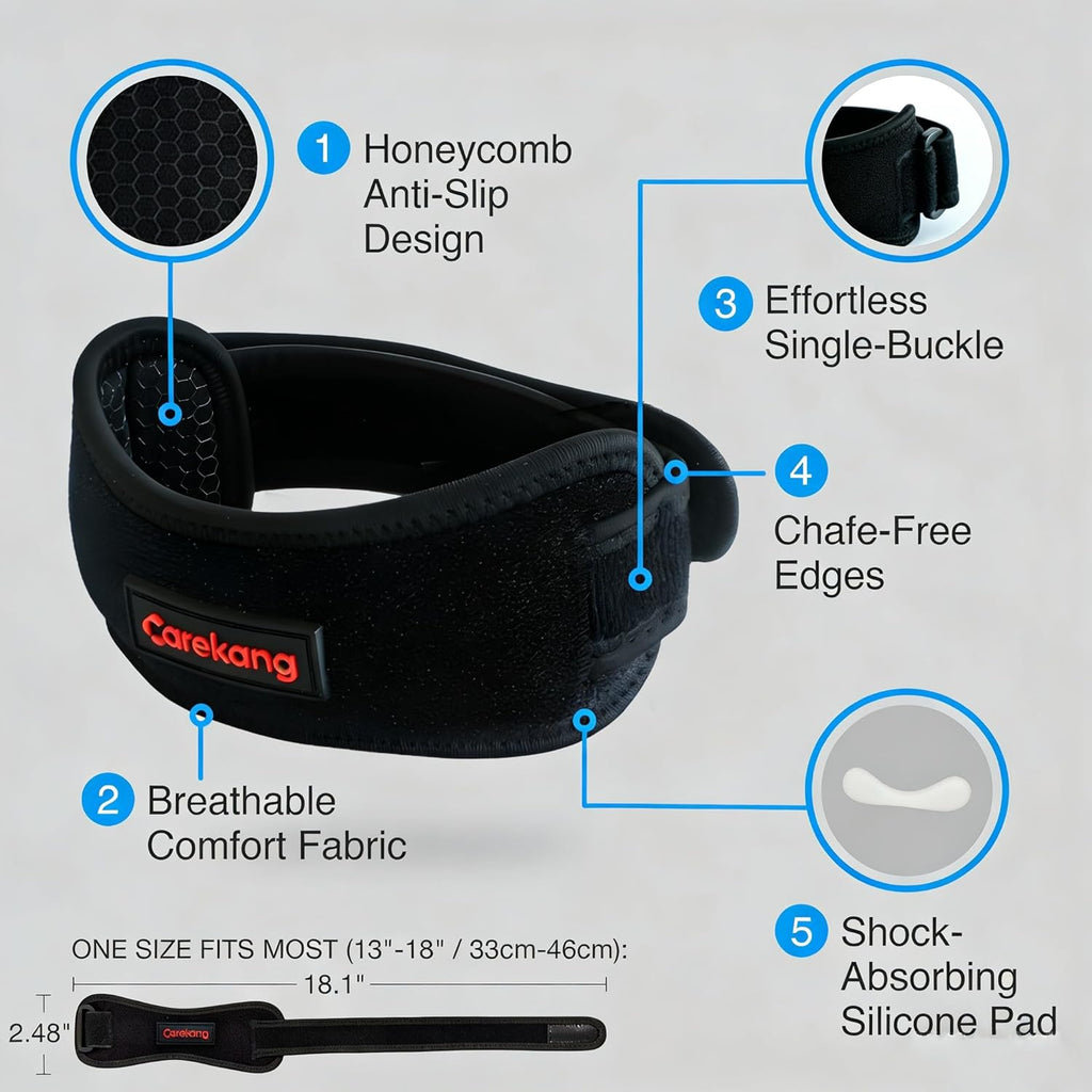 PRO Patella Tendon Knee Strap - 2 Pack Quick-Buckle Support Brace for Pain Relief in Sports & Activities