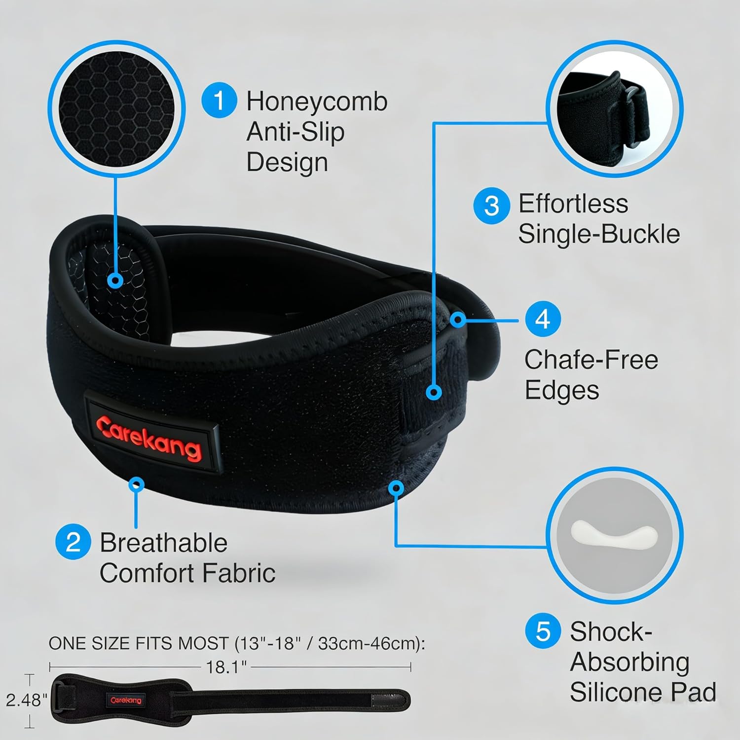 PRO Patella Tendon Knee Strap - 2 Pack Quick-Buckle Support Brace for Pain Relief in Sports & Activities