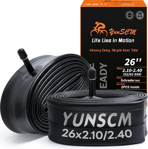 **Regine Switzerland Heavy Duty Bike Tubes - 26" AV32mm Schrader Valve | 2-Pack for 26X2.10-2.40 Tires**