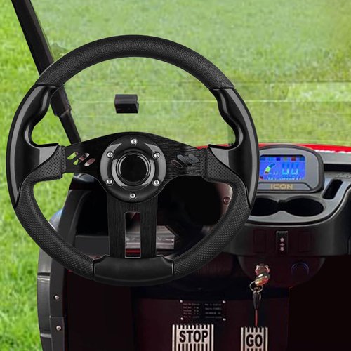 Golf Cart EZGO Steering Wheel, Fit EZGO TXT RXV, Club Car DS Precedent Tempo, Yamaha G2-G29 Most Golf Cart, Universal Golf Cart Steering Wheel, Ergonomic Design, PVC Material