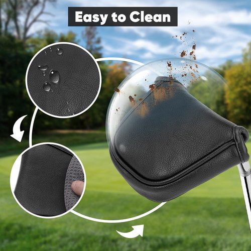 brdejc Golf Putter Cover Leather Mallet Putter Headcover Golf Club Covers with Magnetic Closure for Most Brand (for Mallet)
