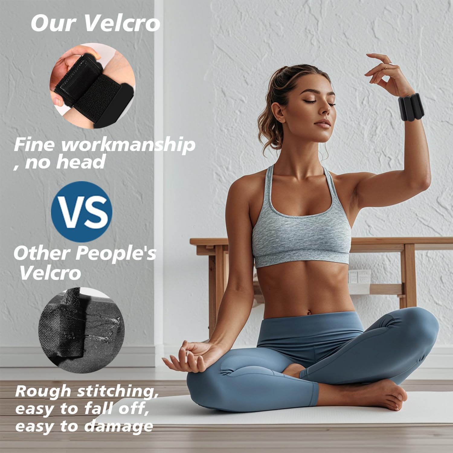 Skiennix Adjustable Wrist and Ankle Weights - 2 Pack (1lb Each) for Pilates, Gym, Yoga & Strength Training